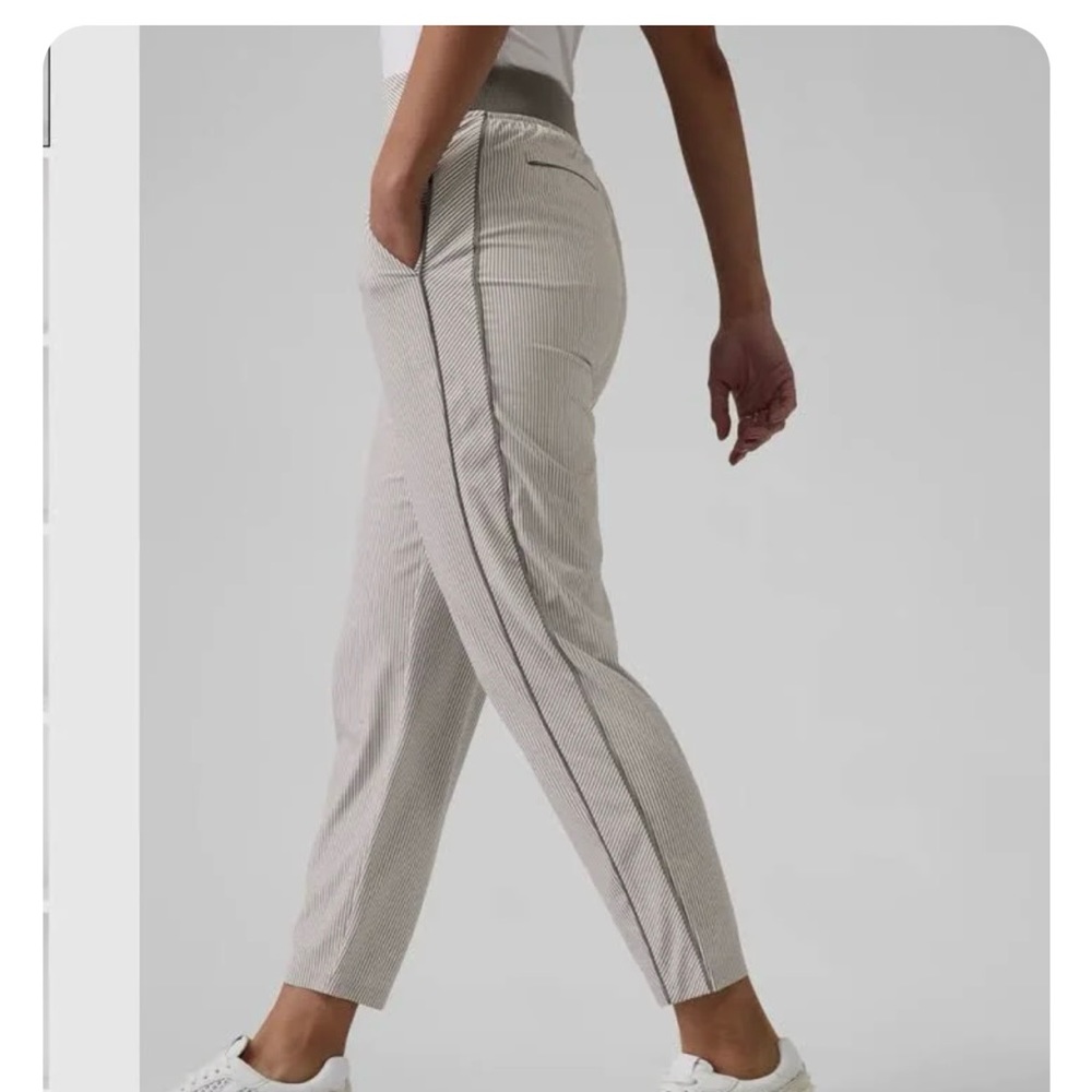 Athleta Gray Striped Pants